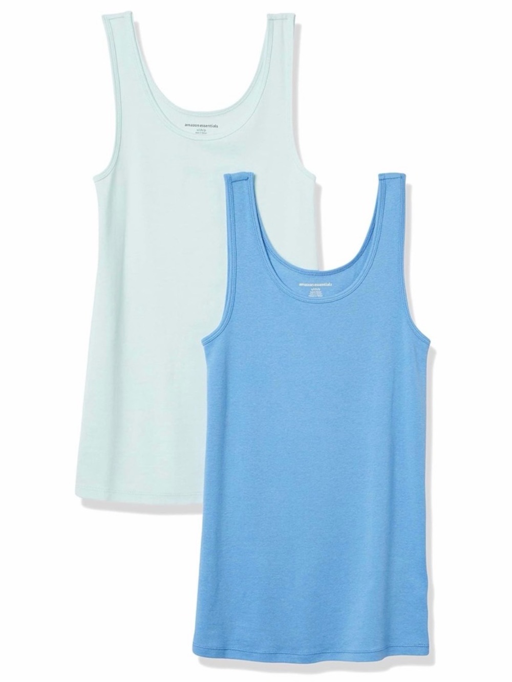 Amazon Essentials 2 Pack Slim-Fit Scoop Neck Blue Tank Tops Women's Size Large